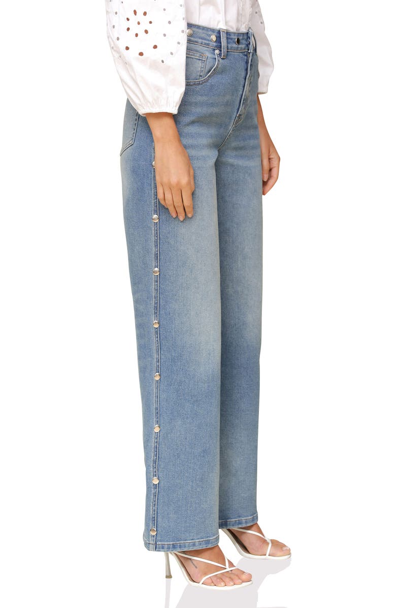 Avec Les Filles Studded Mid Rise Jeans, Alternate, color, 