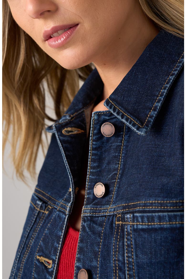 Cuffed Selvedge Denim Trucker Jacket, Alternate, color, COSMIC DUST