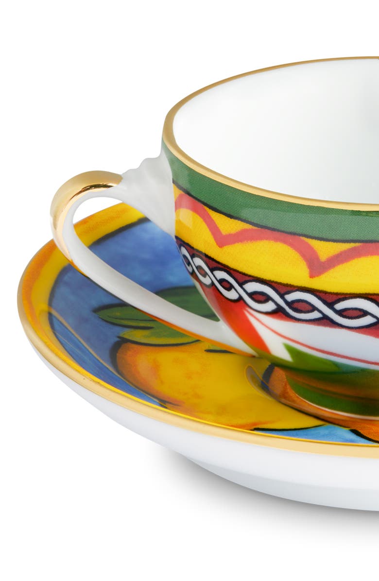 Dolce&Gabbana Carretto Lemon Espresso Cup & Saucer Set, Alternate, color, Yellow