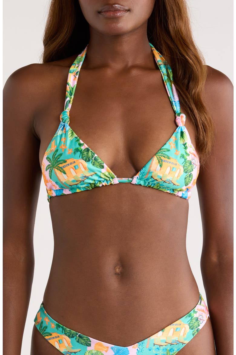 Soft Knot Halter Bikini Top, Main, color, SUNLIT SPRITZ