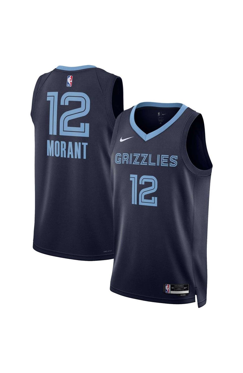Nike Unisex Nike Ja Morant Navy Memphis Grizzlies Swingman Jersey - Icon Edition, Main, color, Navy