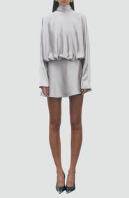 MAUDE CLUB Bellucci Mock Neck Minidress