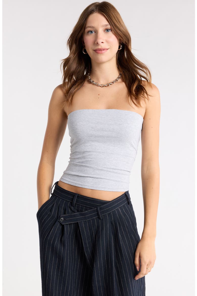 Knit Tube Top, Main, color, GREY SOFT HEATHER