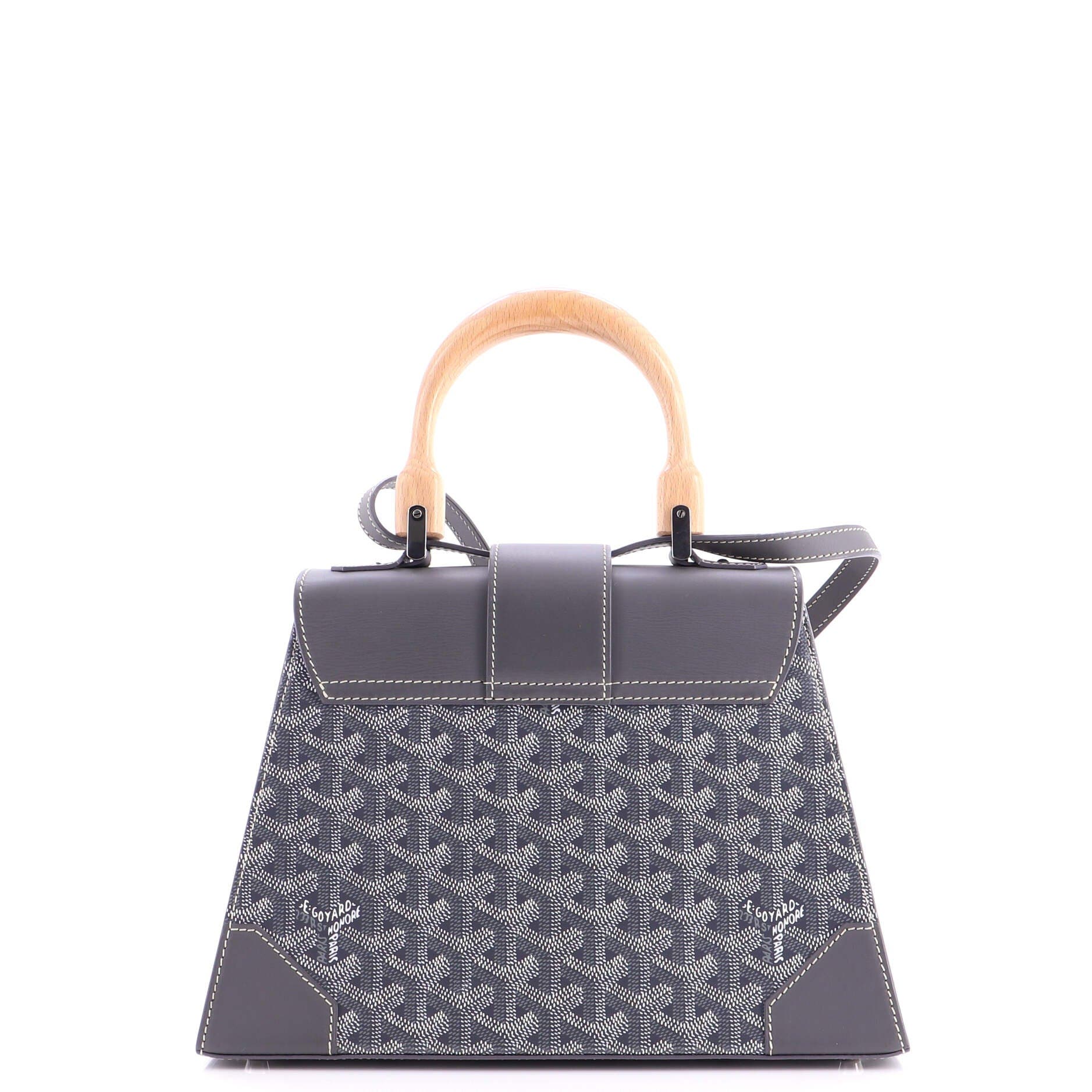 Saigon Top Handle Bag Coated Canvas with Leather PM, Alternate, color, Grey