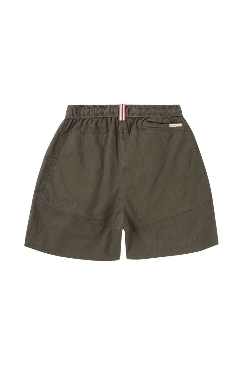 Traveller's Linen Shorts Mens, Alternate, color, Olive