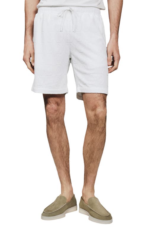 7 Diamonds Ponce Terry Cloth Drawstring Shorts In White