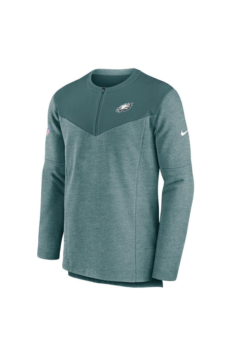 Nike Men's Nike Midnight Green Philadelphia Eagles Sideline Lockup Performance Quarter-Zip Top, Alternate, color,