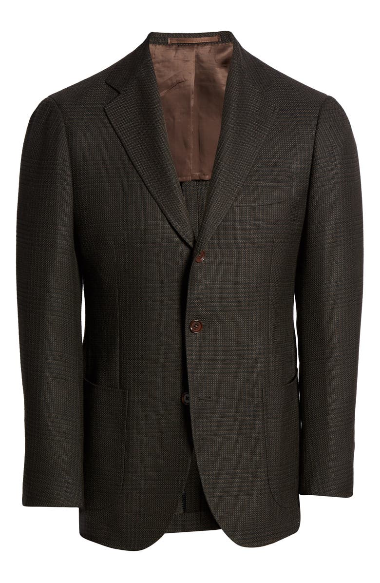 Ring Jacket Balloon Trim Fit Plaid Wool Sport Coat, Alternate, color,