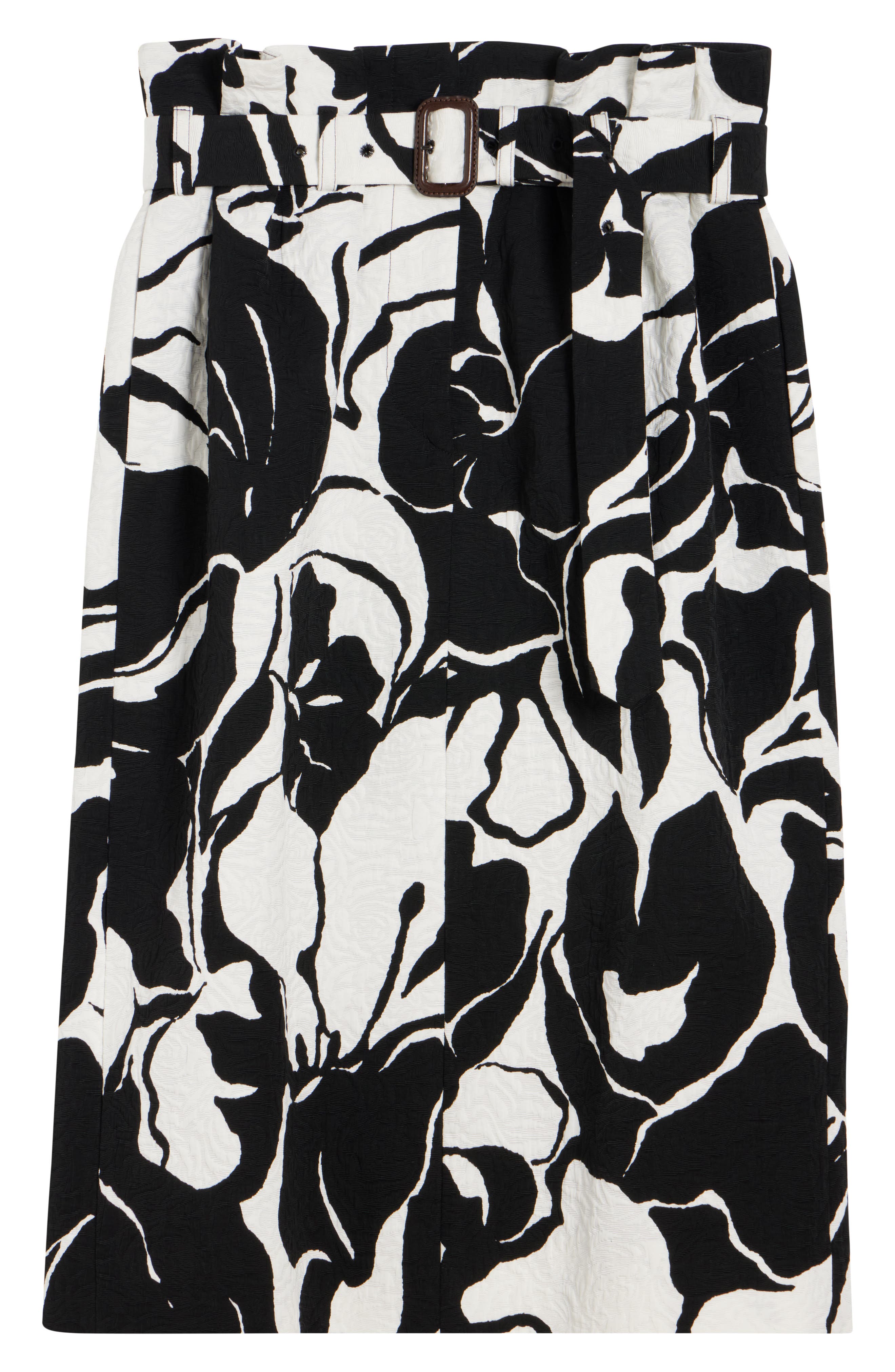 Dries Van Noten Print Jacquard Belted Paperbag Waist Skirt (Women