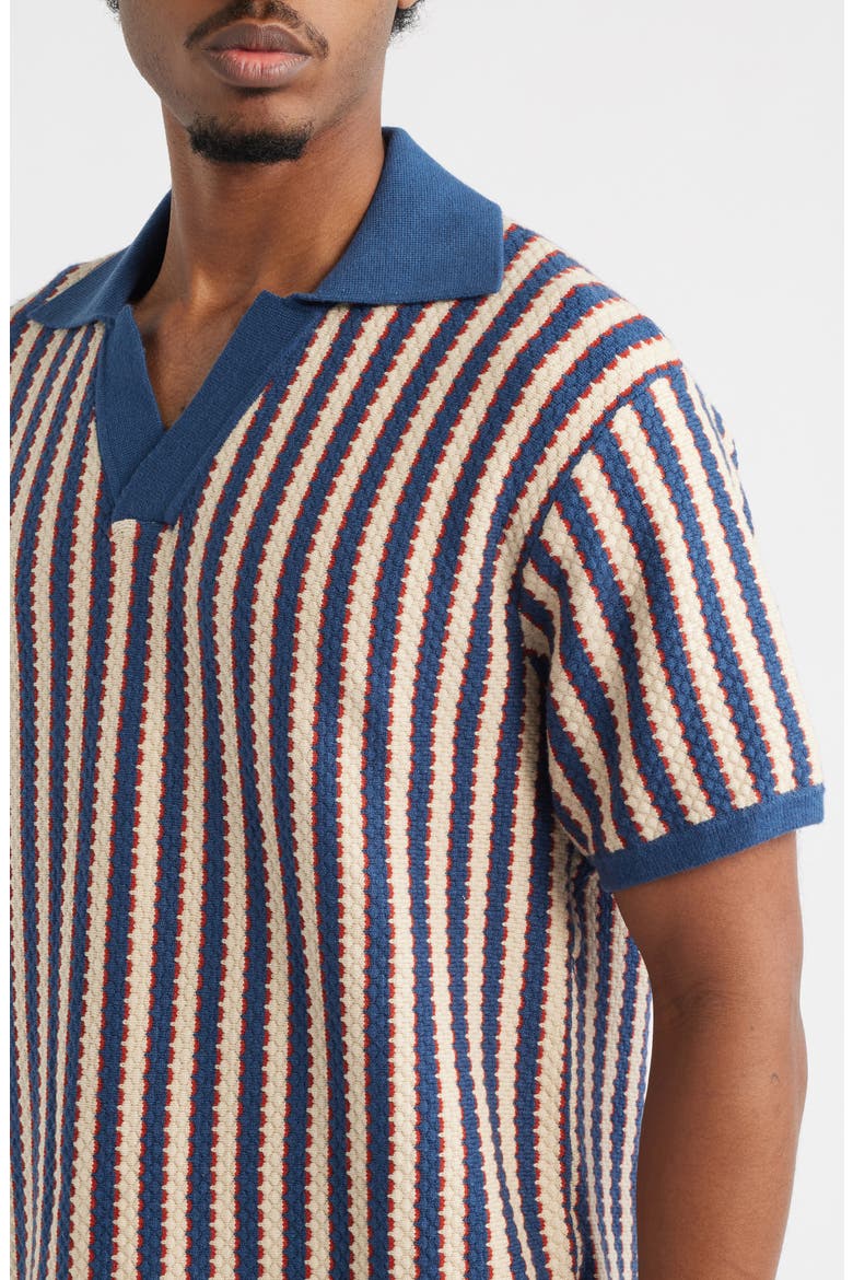 Strike a Match Stripe Polo, Alternate, color, BLUE