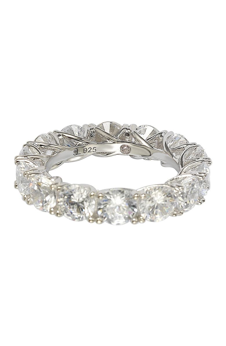 SUZY LEVIAN Sterling Silver Cubic Zirconia Eternity Band Ring, Alternate, color, White