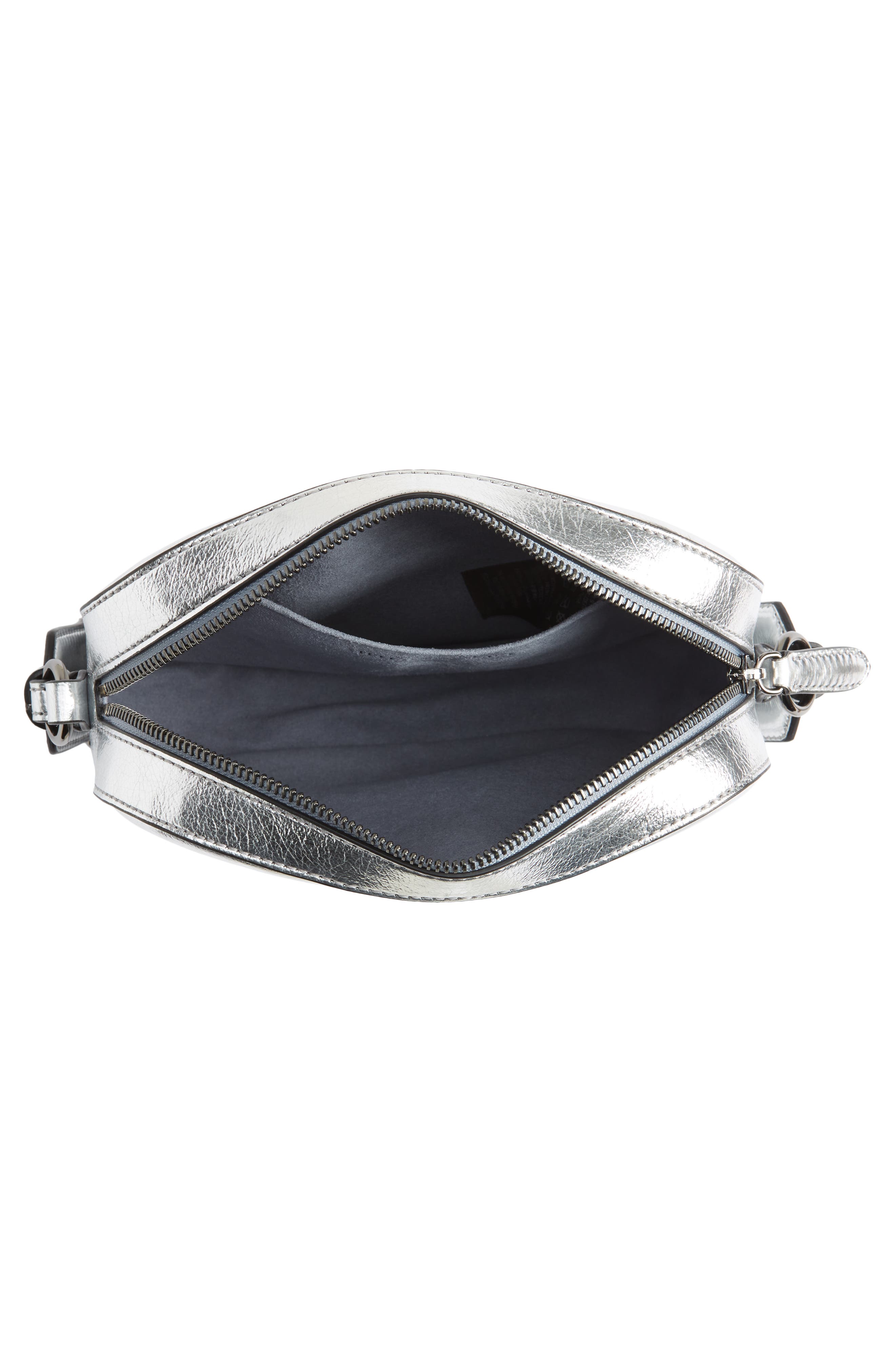 Stella McCartney Small Metallic Faux Leather Camera Bag, Alternate, color, 