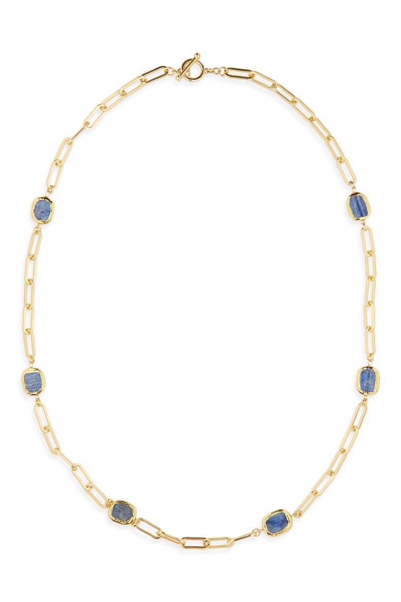 Kyanite Station Necklace, Main, color, GOLD
