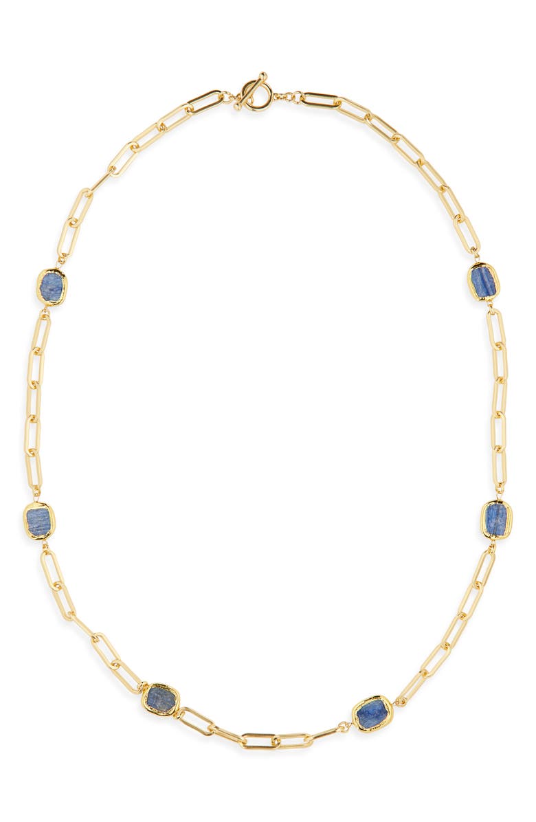 Karine Sultan Kyanite Station Necklace, Main, color, Gold