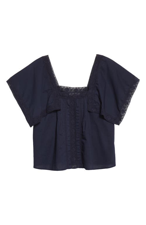 REBECCA TAYLOR REBECCA TAYLOR LACE INSET COTTON TOP