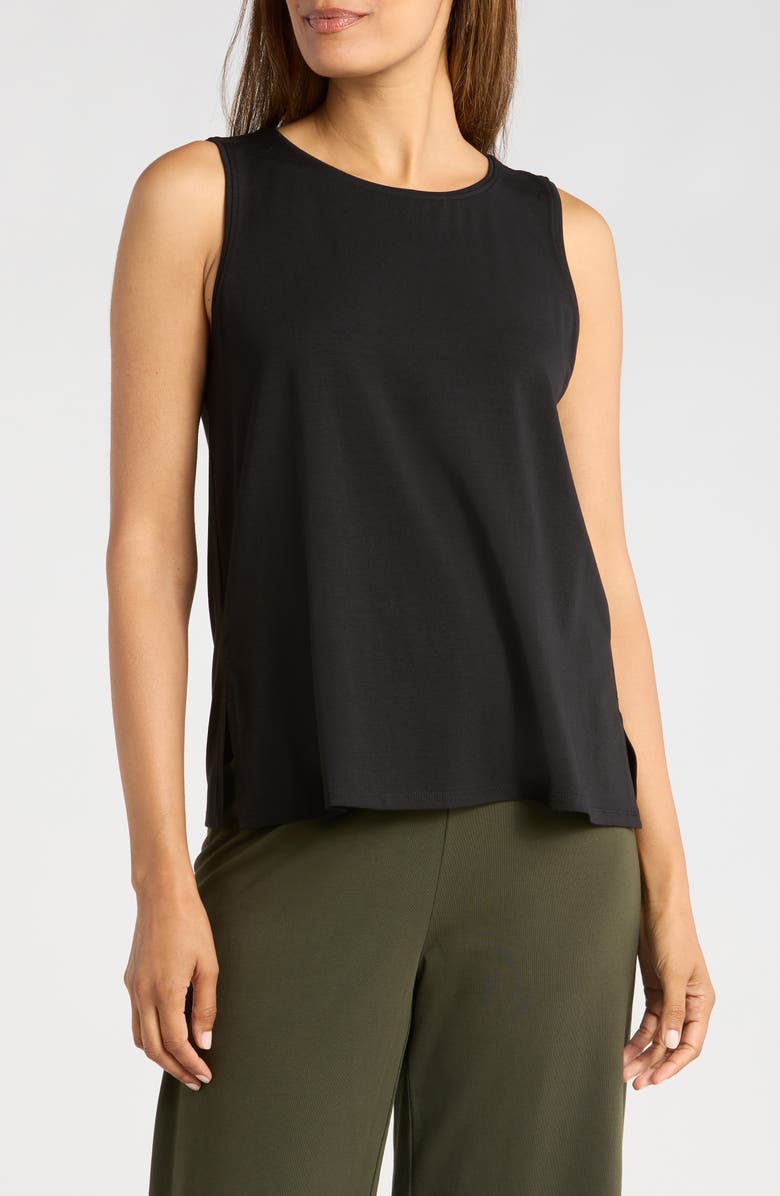 Eileen Fisher Crewneck Jersey Tank, Main, color, 