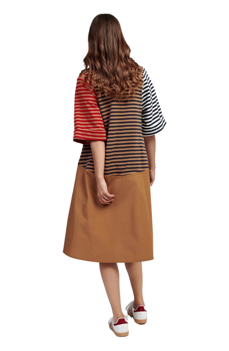 Alembika Mixed media A-line midi dress, Alternate, color, 