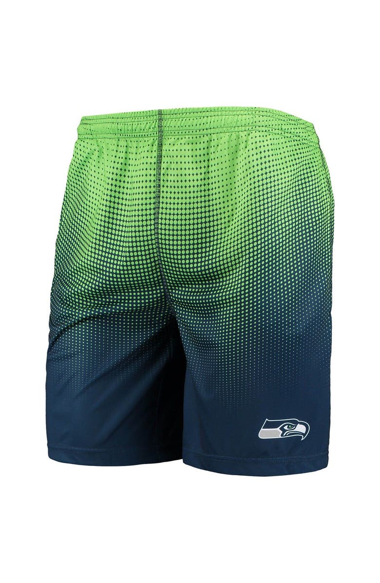 FOCO Men's FOCO College Navy/Neon Green Seattle Seahawks Pixel Gradient Training Shorts, Alternate, color, 