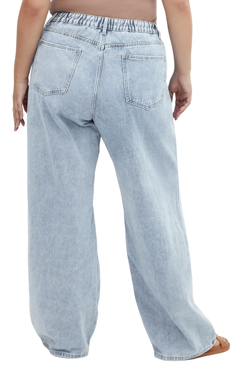 City Chic Harley Fit Kyla Wide Leg Jeans, Alternate, color, Light Wash