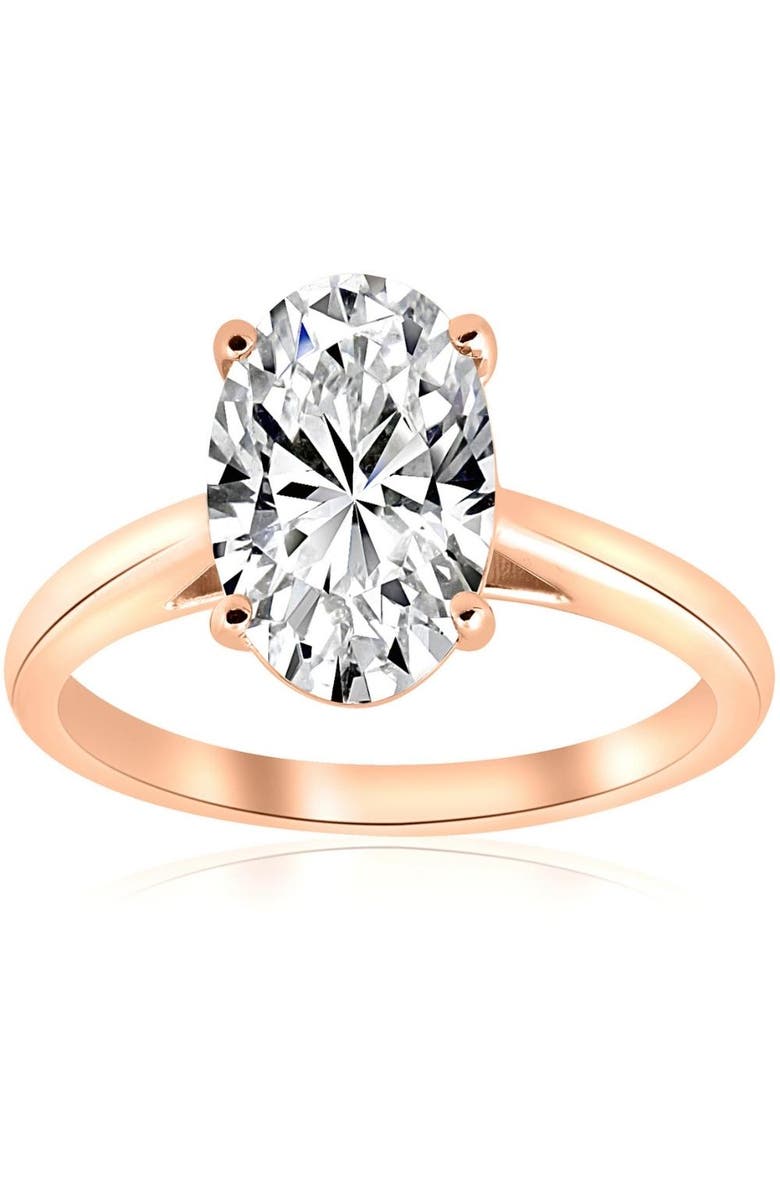 Bliss Diamond 2ct Oval Cut Lab Grown Diamond Solitaire Engagement Ring 14k Gold, Alternate, color, 
