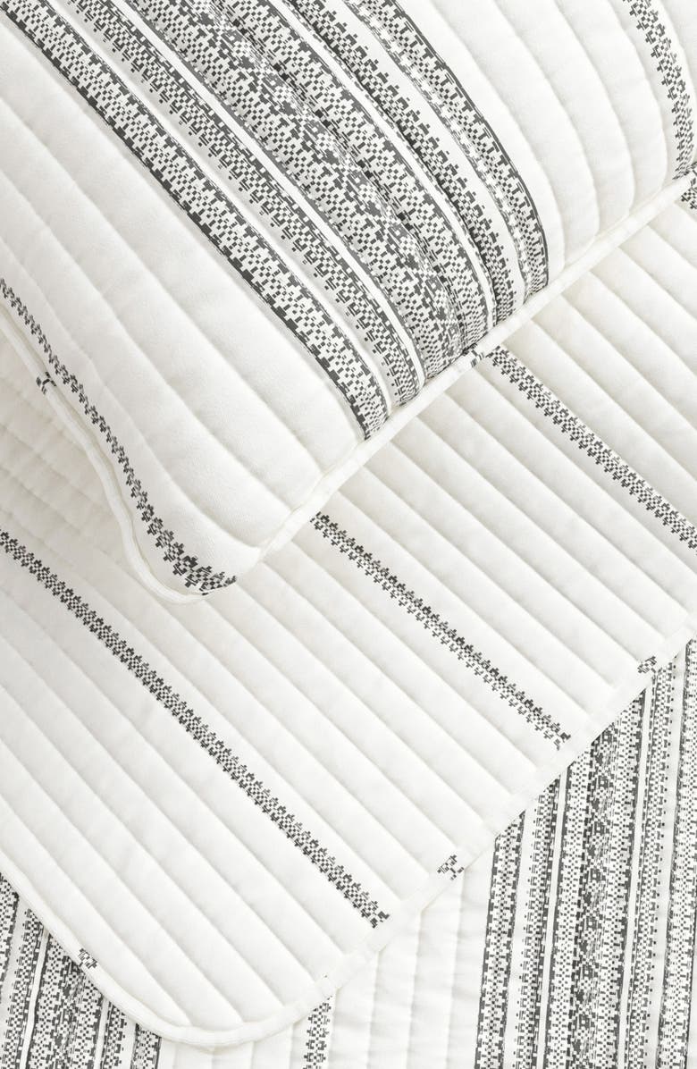 Woven & Weft Farmhouse Stripe Quilt Set, Alternate, color, Grey