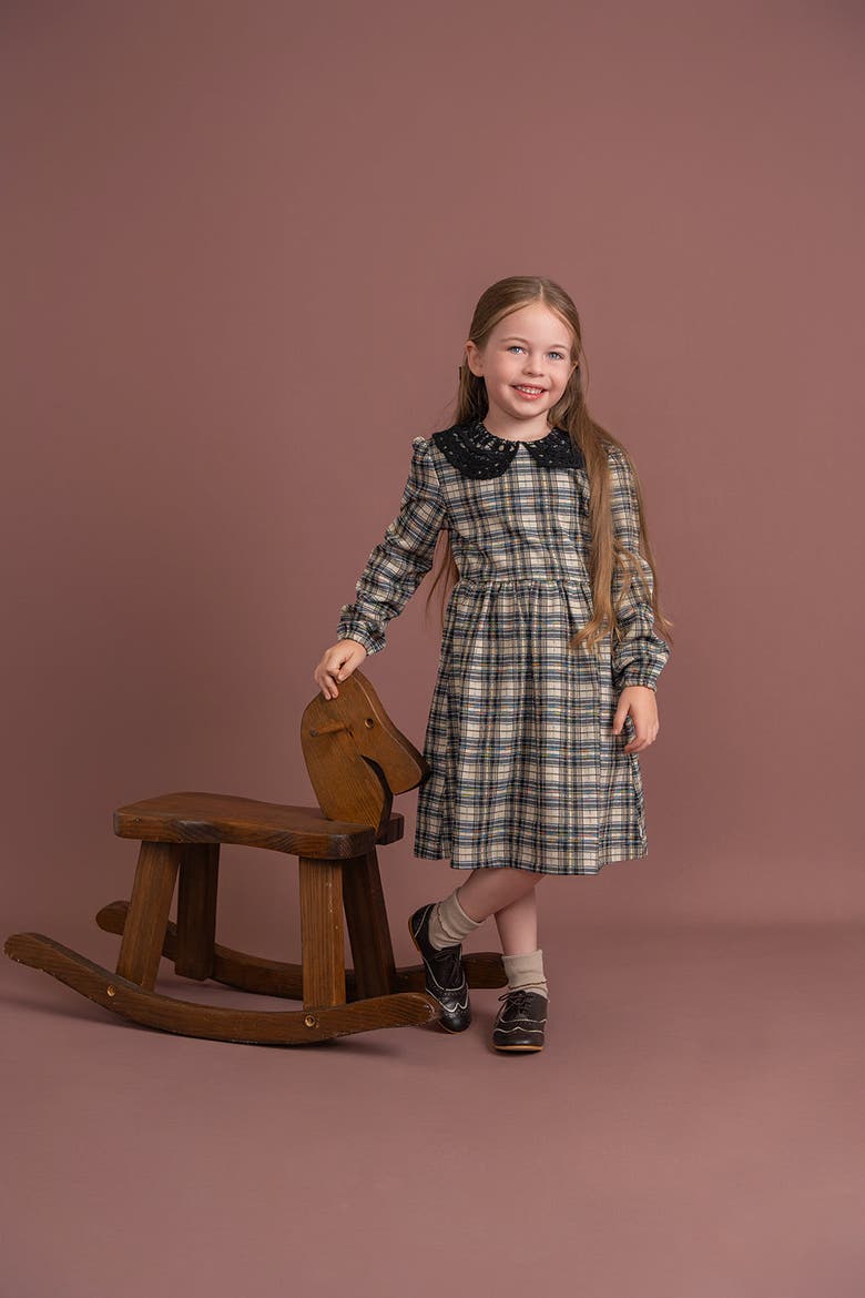 Stretch Plaid High Waist Dress, Alternate, color, Ash Rose