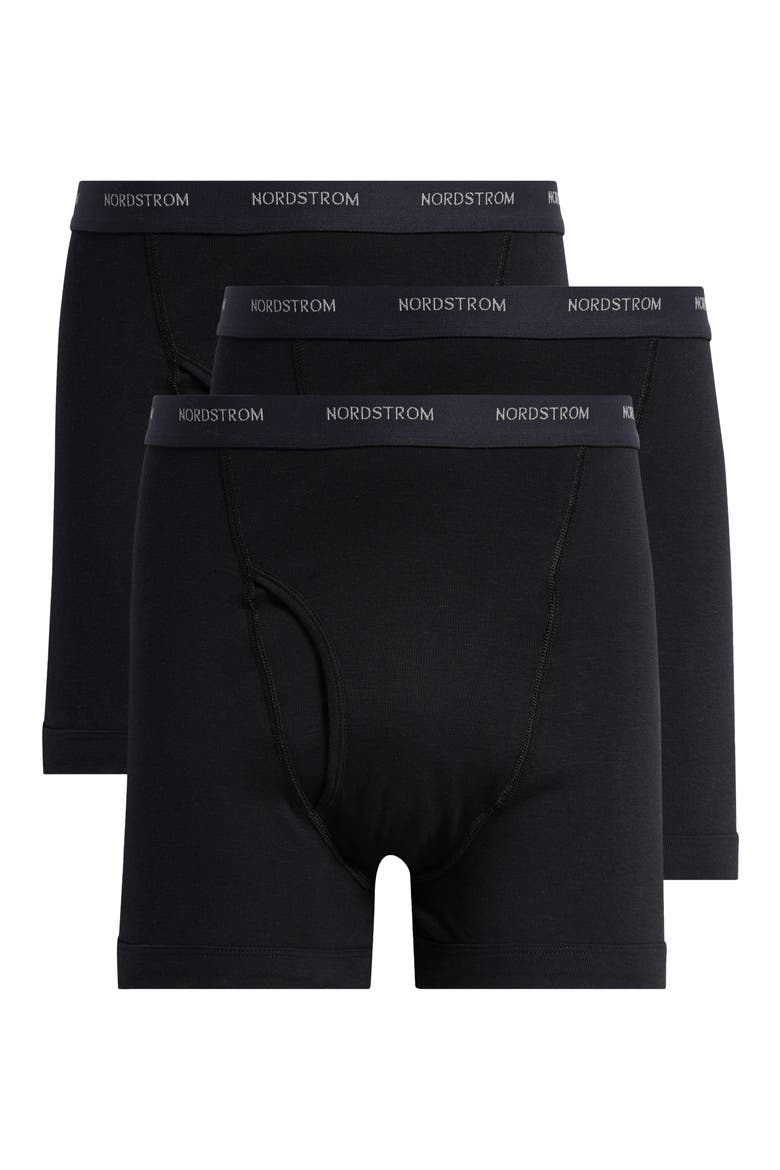 3-Pack Supima® Cotton Boxer Briefs, Alternate, color, BLACK