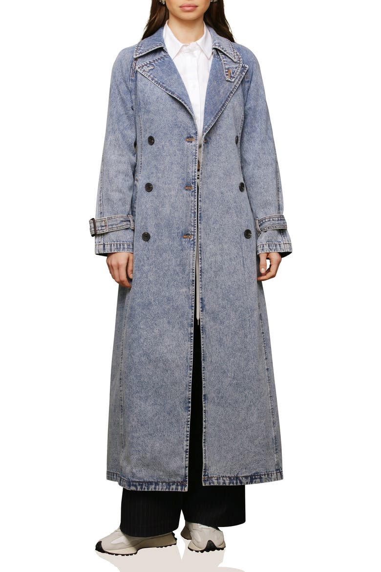 Relaxed Maxi Denim Trench Coat (Women) | Nordstrom