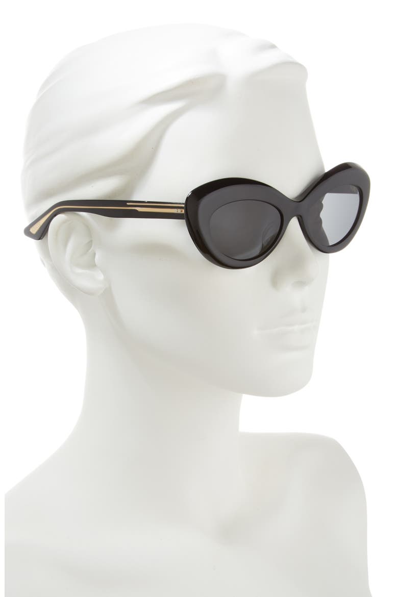 x KHAITE 1968C 53mm Oval Sunglasses, Alternate, color, BLACK