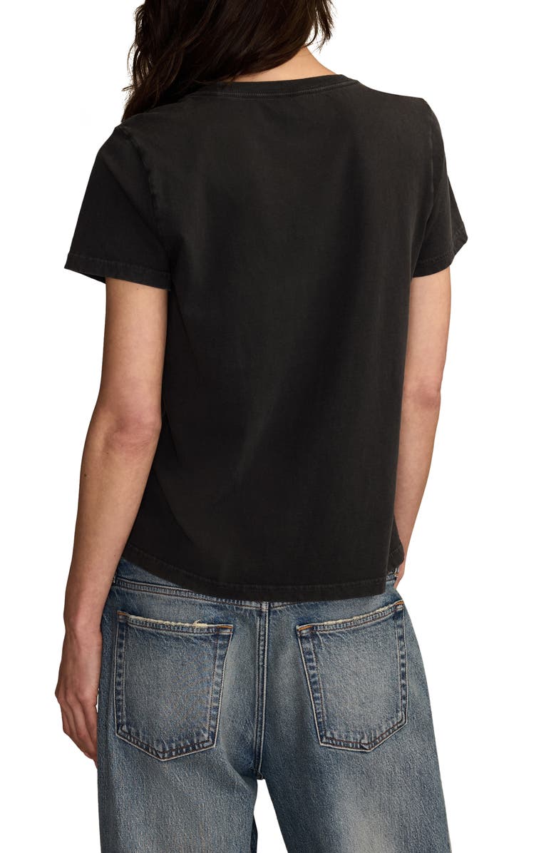 Lucky Brand Tattoo Pyramid Eye Rhinestone Cotton Graphic T-Shirt, Alternate, color, Jet Black
