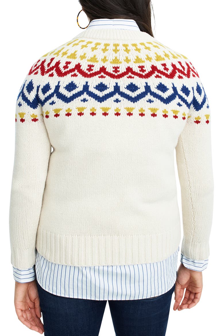 Fair Isle Sweater, Alternate, color, NATURAL MULTI