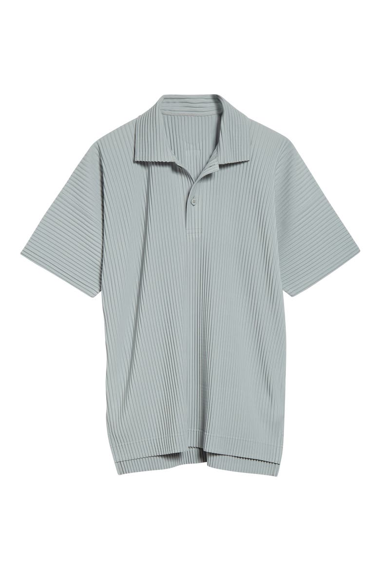 Monthly Colors June Pleated Polo, Alternate, color, BOBOLI MOSS ASH