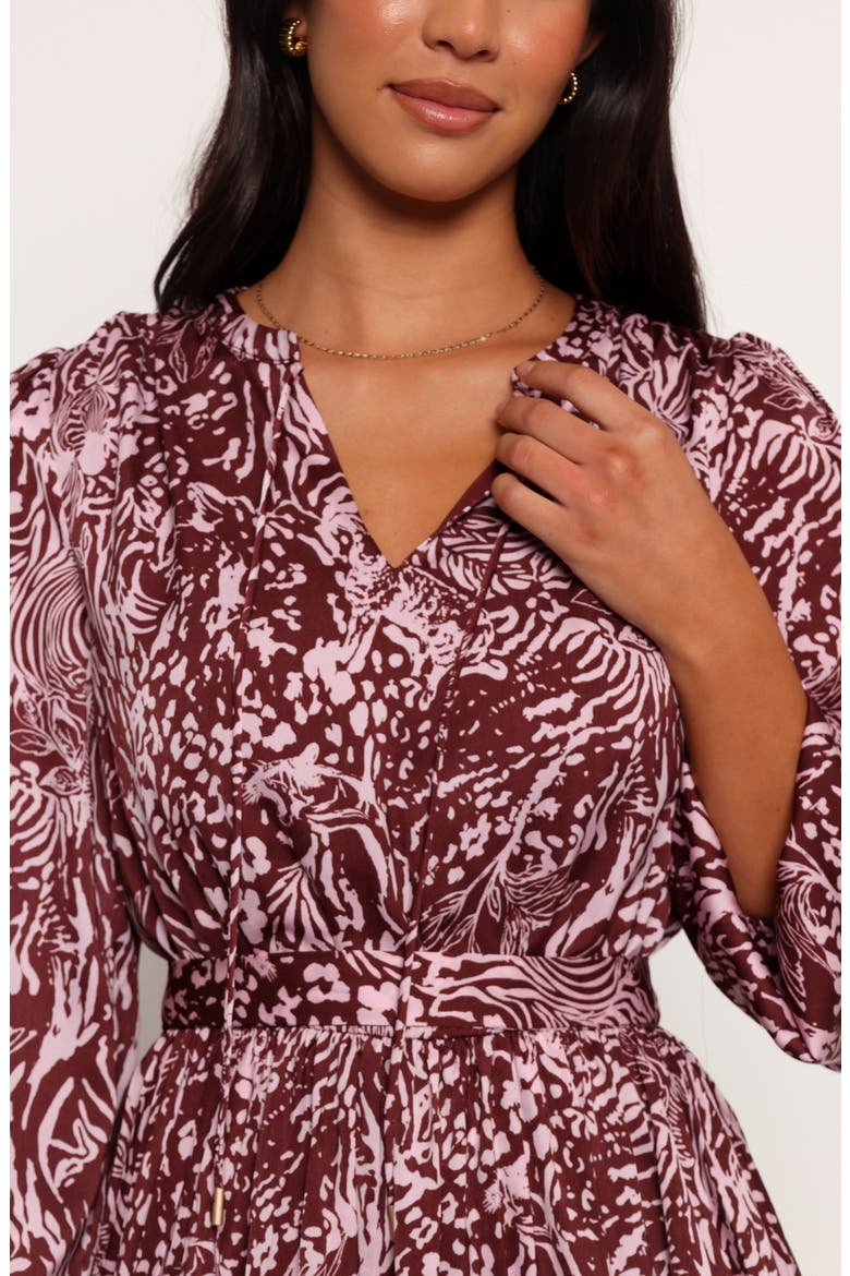 Wrenley Long Sleeve Dress, Alternate, color, CHOCOLATE/ PINK