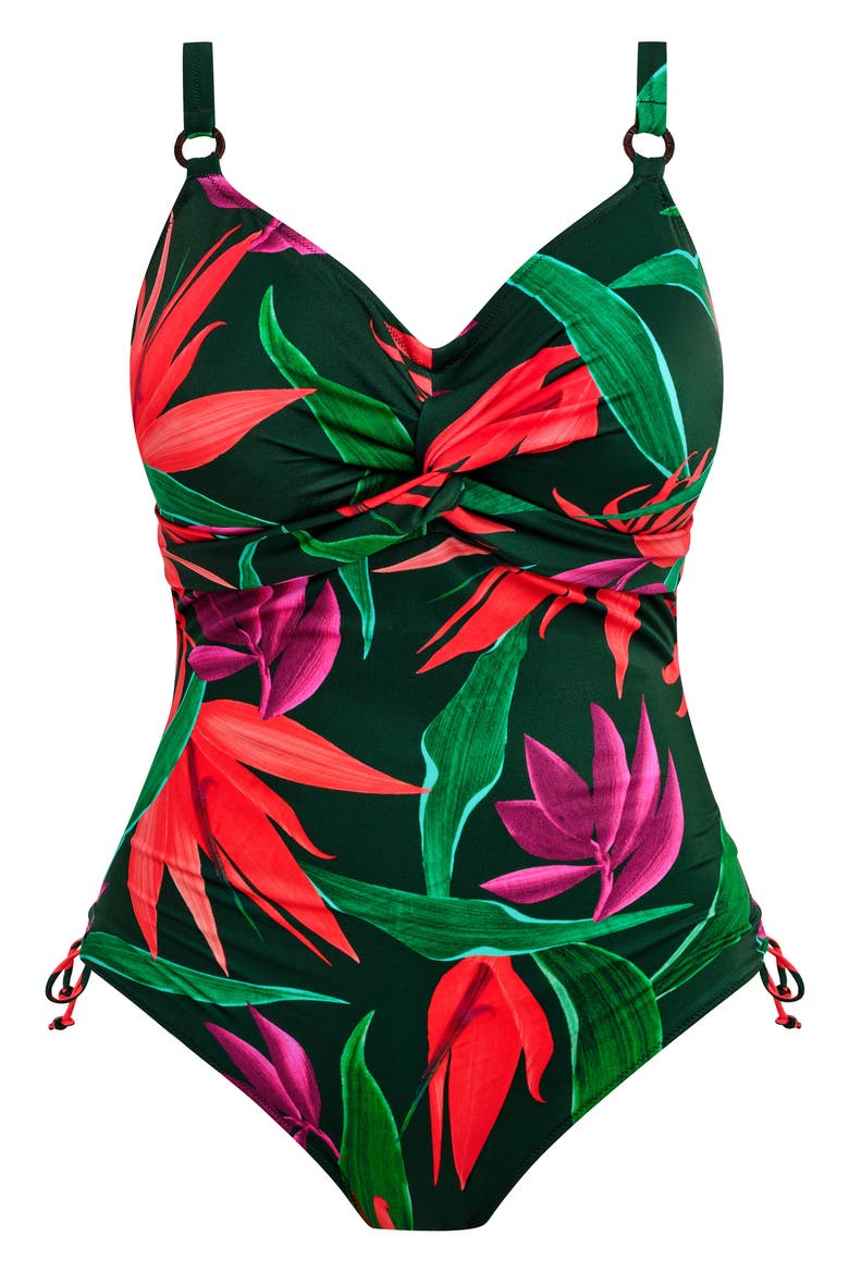 Pichola Underwire One-Piece Swimsuit, Alternate, color, MANGROVE