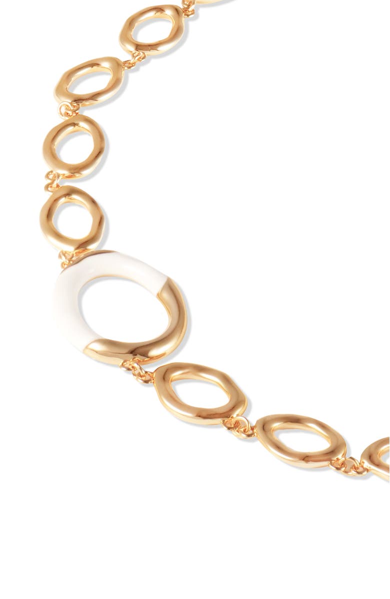 RETRO CHIC Time Ripples Round Necklace, Alternate, color, Gold