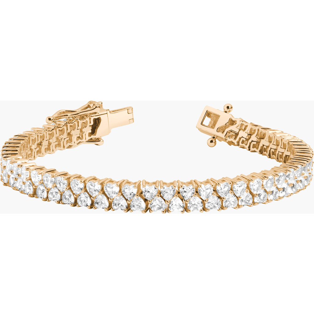 Aurate New York Lab Grown White Sapphire Love Affair Tennis Bracelet In Gold