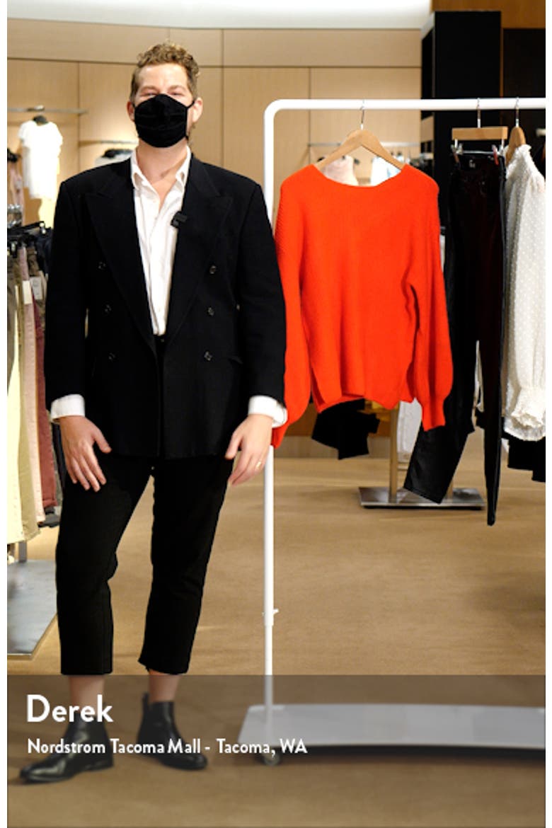 Cross Back Bubble Sleeve Sweater video