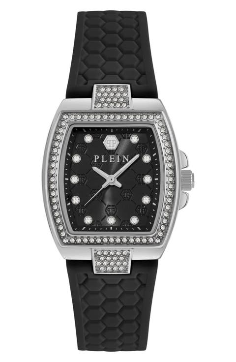 Plein Supreme Quartz Silicone Strap Watch, 30mm