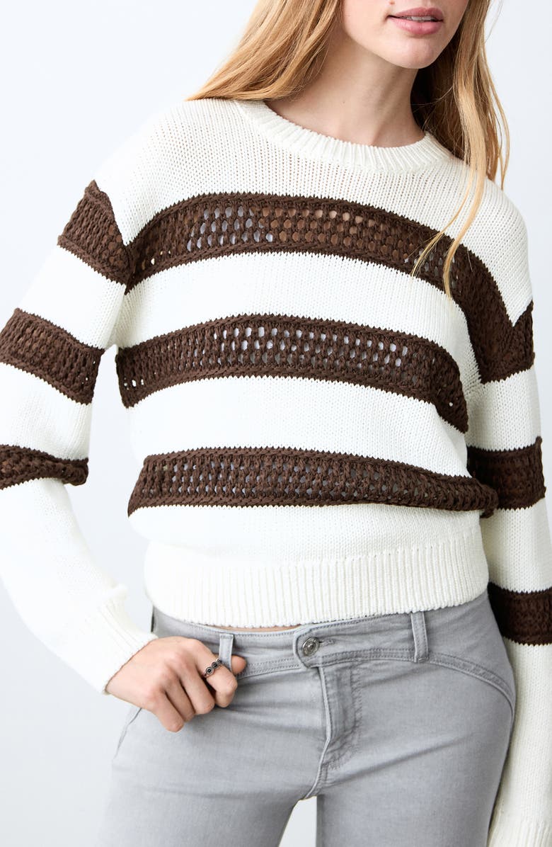 MANGO TEEN Openwork Stripe Sweater, Main, color,