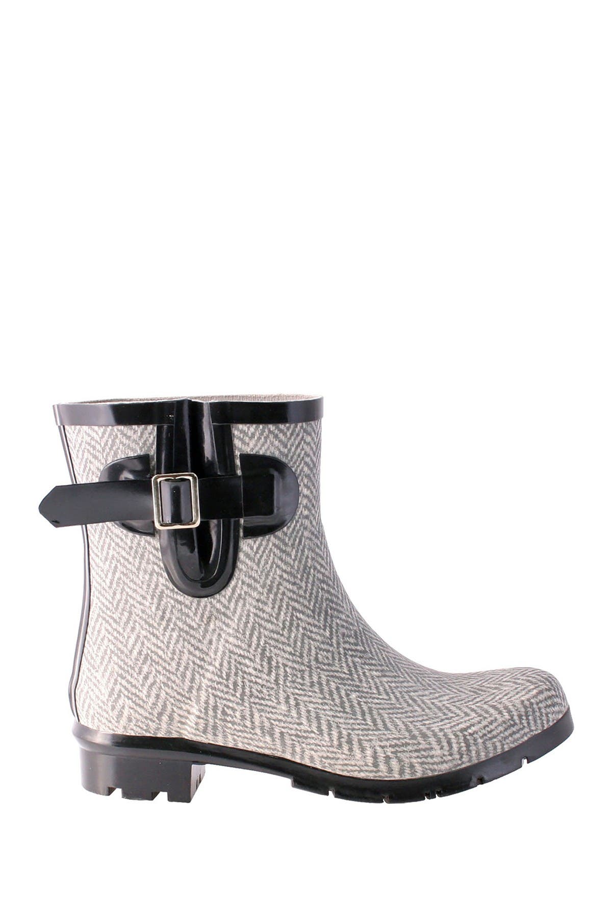 Nomad Droplet Patterned Waterproof Rain Boot, Alternate, color, Grey Herringbone