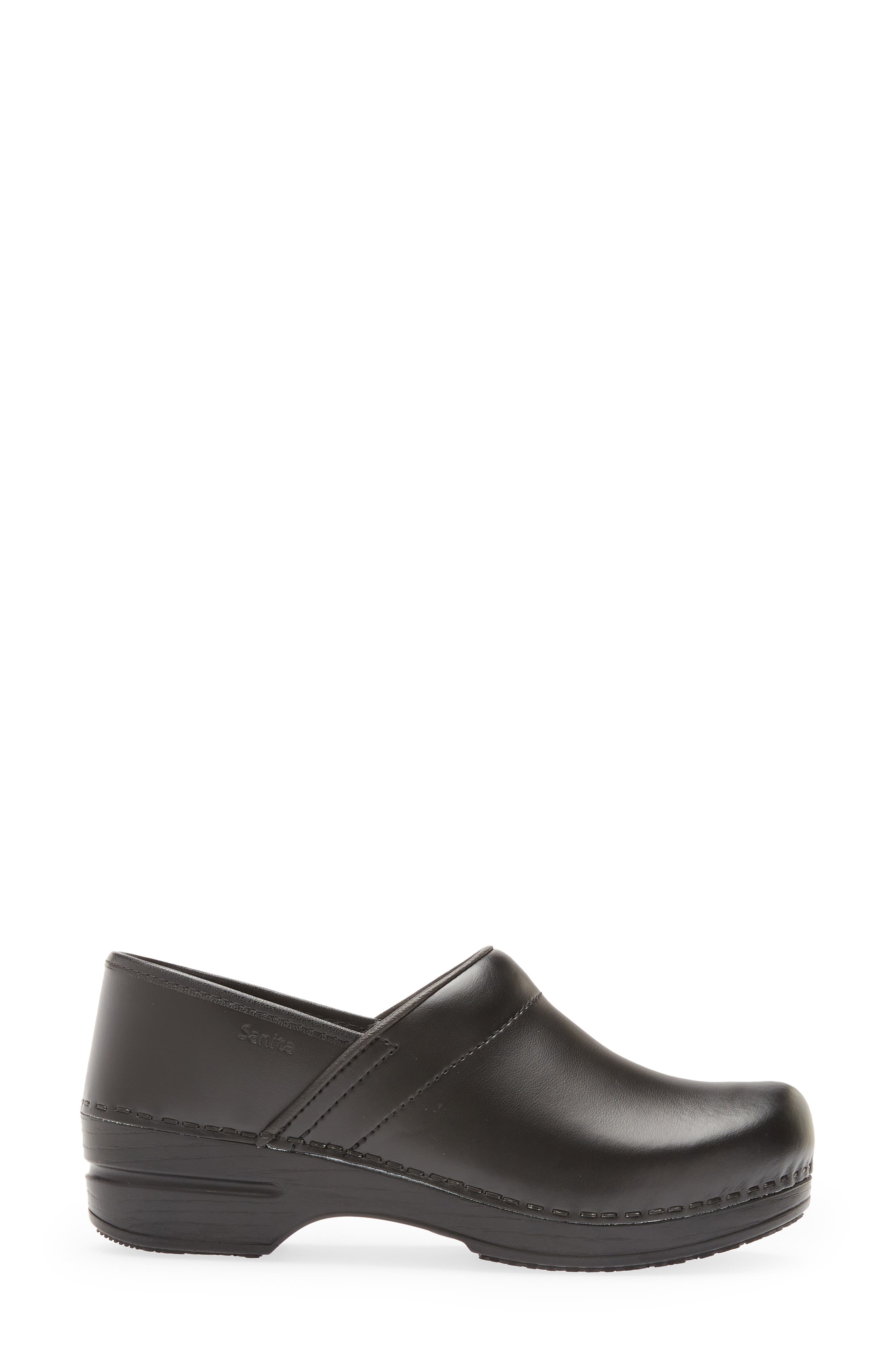 Sanita Aubrey Leather Clog, Alternate, color, Black 002