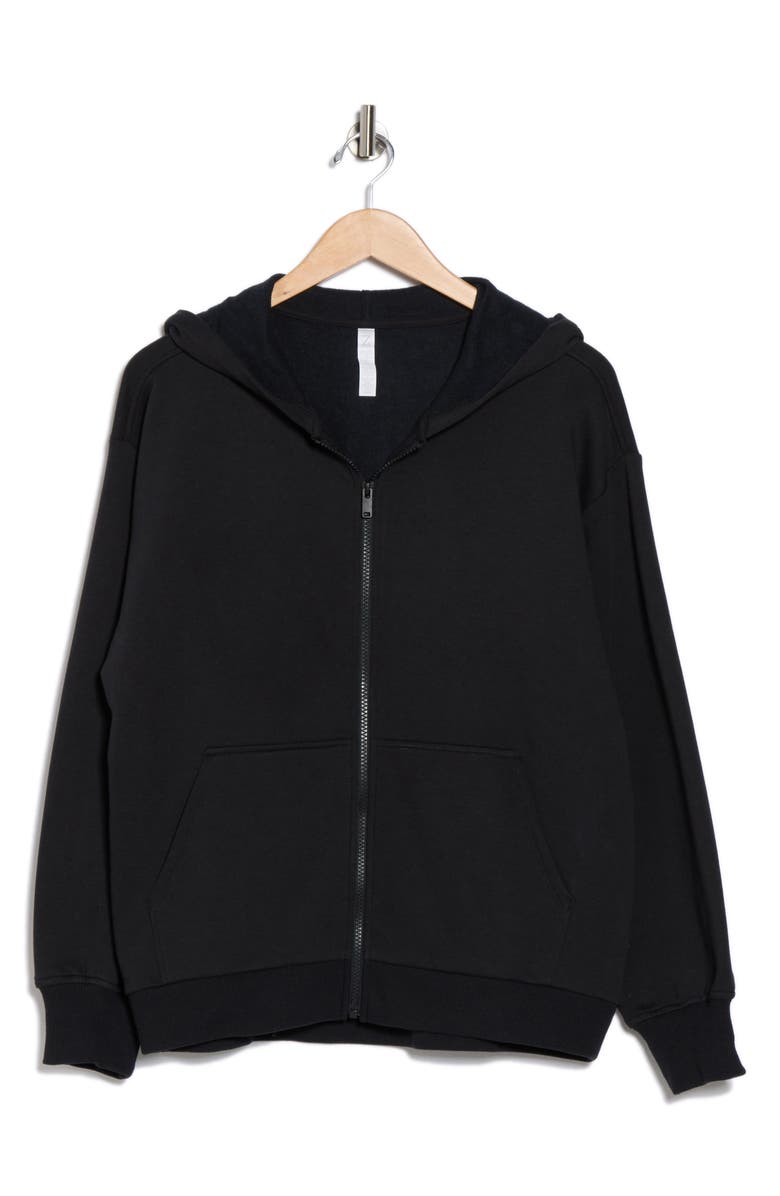 Z by Zella Feather Fleece Zip Hoodie, Alternate, color, Black