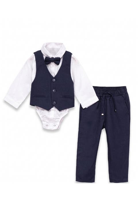 Davin Baby Boys’ Vest & Bow Tie Suit Set