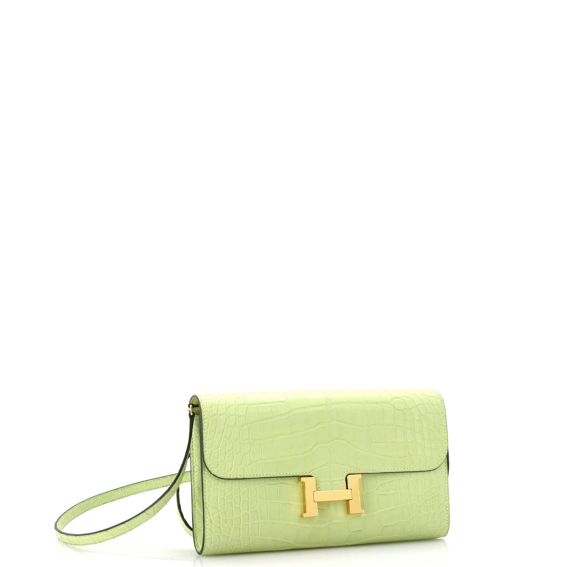 Pre-Owned Hermes Constance To Go Wallet Alligator, Alternate, color, 