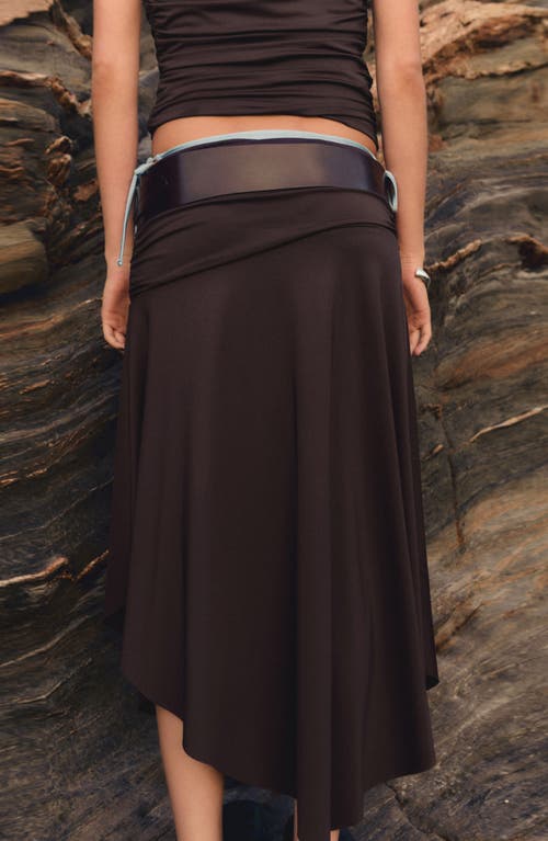 Mango Draped Midi Skirt In Brown