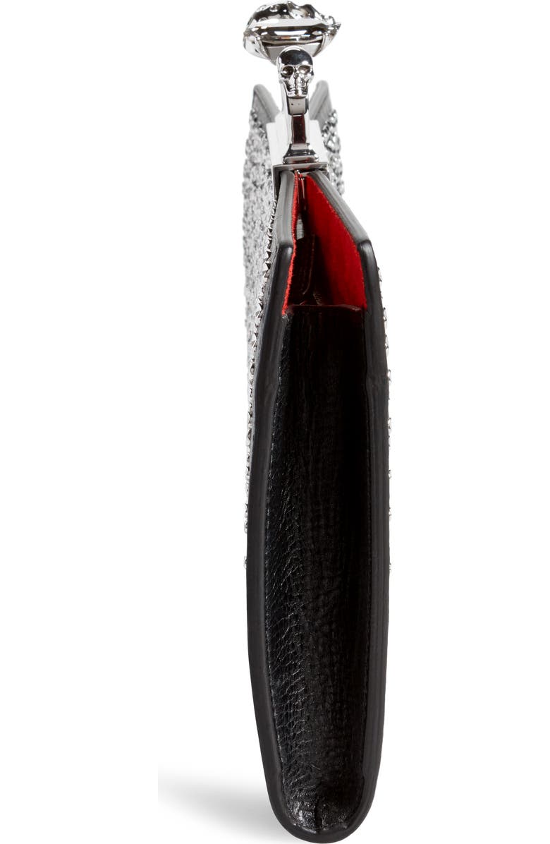 McQueen Alexander McQueen Studded Knuckle Clasp Leather Clutch, Alternate, color,