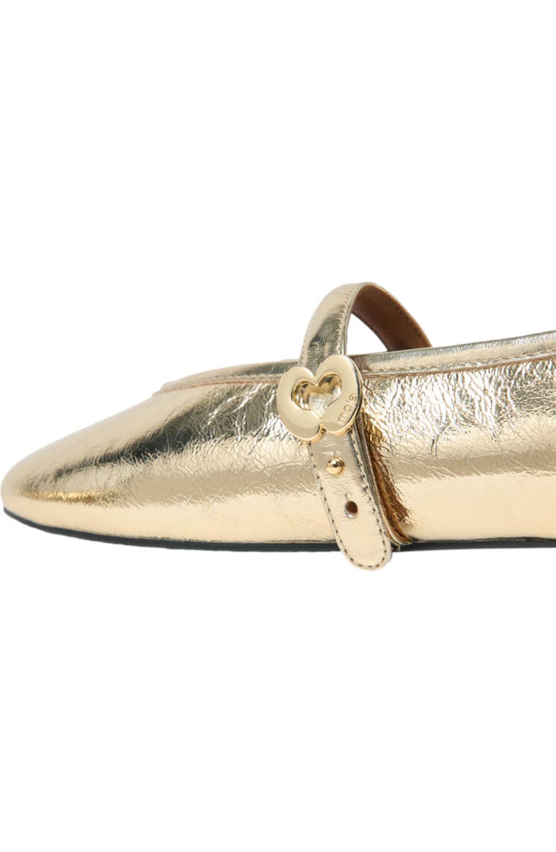 maje Metallic leather ballet flats, Alternate, color, Light Gold