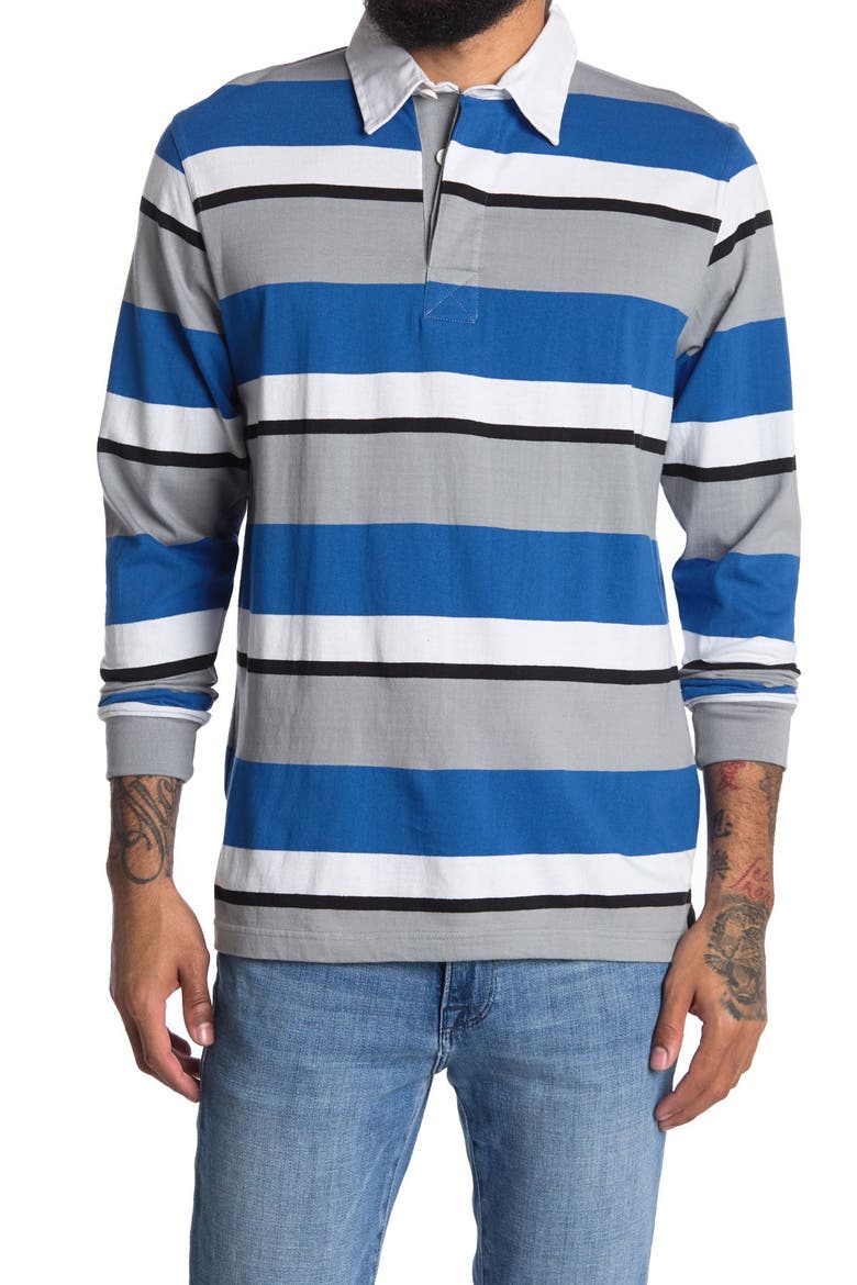 Stripe Rugby Polo, Alternate, color, BLUE