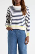 Marine Layer Suki Stripe Cotton Rollneck Sweater
