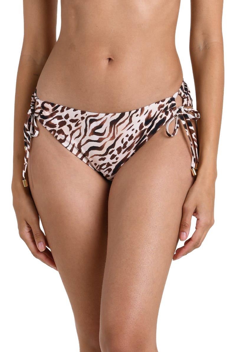 La Blanca Fierce Territory Adjustable Side Tie Bikini Bottoms, Main, color, Taupe